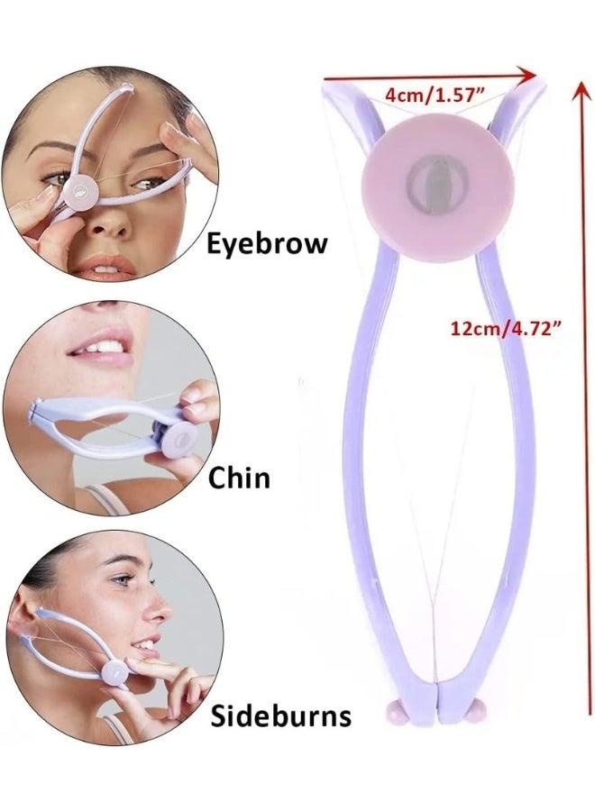 طقم ملقط خيط لإزالة شعر الحواجب والوجه والجسم للنساء، يُستخدم لتحديد الحواجب وتشذيبها، وأداة/ماكينة/أجهزة إزالة شعر الوجه والذقن والشفة العليا (جهاز + 10 خيوط) - Image 4