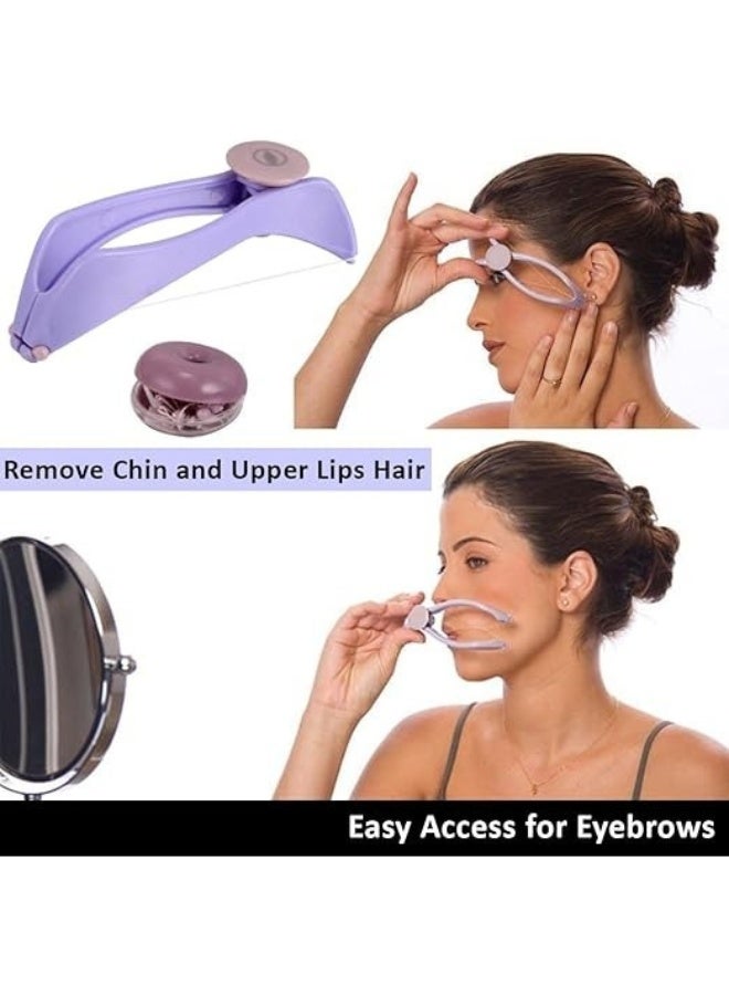 طقم ملقط خيط لإزالة شعر الحواجب والوجه والجسم للنساء، يُستخدم لتحديد الحواجب وتشذيبها، وأداة/ماكينة/أجهزة إزالة شعر الوجه والذقن والشفة العليا (جهاز + 10 خيوط) - Image 5