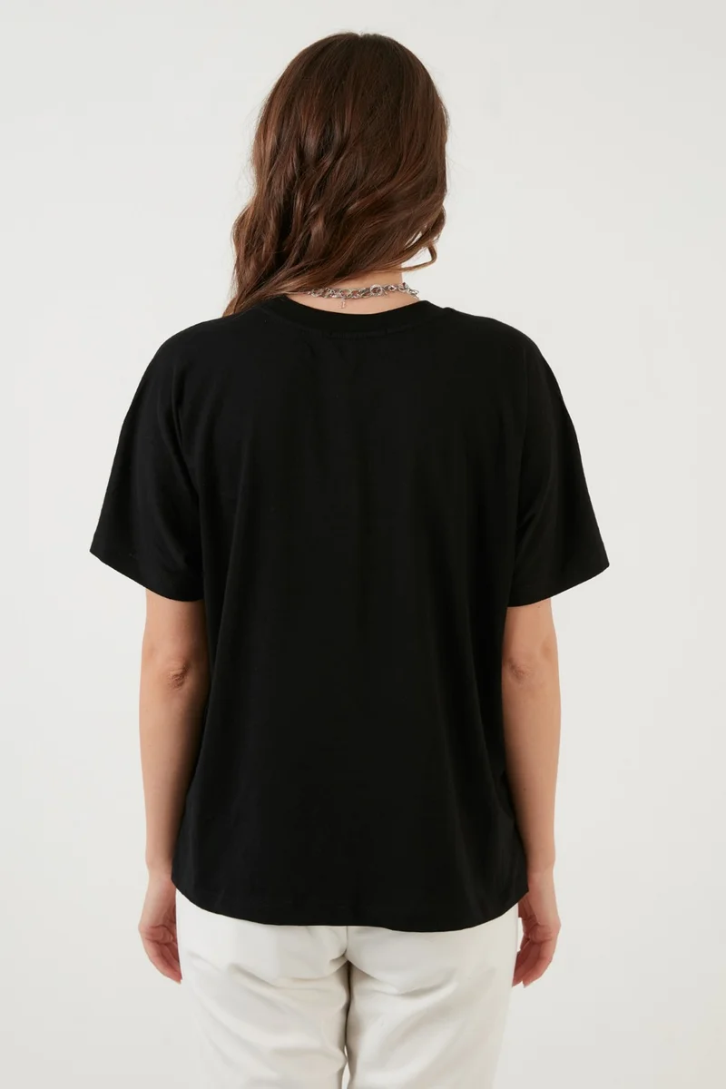 ليلا Oversize 100% Cotton Crew Neck Basic T Shirt Women's T Shirt 5864489
