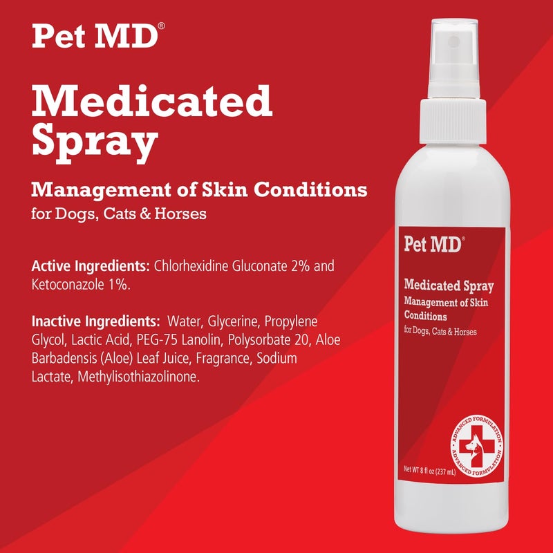 Pet MD Topical Spray for Dogs, Cats, and Horses with Essential Fatty Acids, Aloe and Vitamin E - 8 oz - Image 2