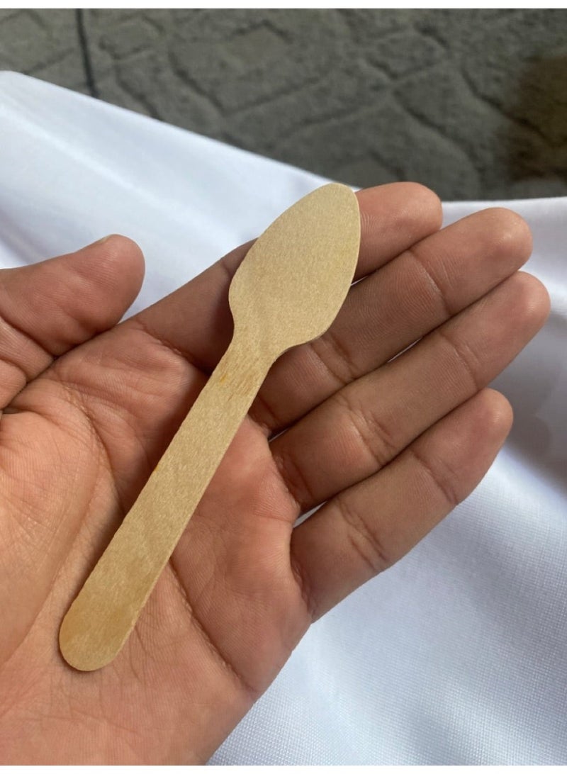 100 Pcs Wooden Tasting Spoons 4.5 Inch – Eco-Friendly Birchwood Disposable Spoons for Ice Cream, Jam, Butter, Sampling Use  - Image 4