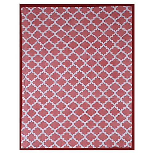 INDHOME LIFE INDHOME LIFE Pure Cotton Abstract Style Jaipuri Style Center Table Cloth Cover Red Colour 60 inches X 90 inches 6 Seater - Image 3