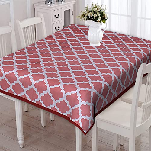 INDHOME LIFE INDHOME LIFE Pure Cotton Abstract Style Jaipuri Style Center Table Cloth Cover Red Colour 60 inches X 90 inches 6 Seater - Image 2