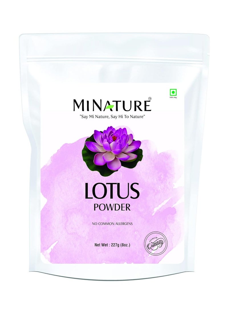 mi nature - minature Lotus Powder|Lotus Flower Powder|Nelumbo Nucifera|227G(8 Oz)(0.5 Lb)|100% Natural|Lotus Petal Powder|Natural Conditioner|Face Pack|Flawless Skin - Image 1