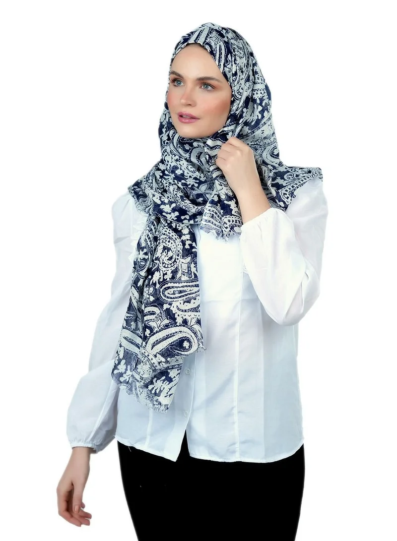 Amica  Hijab Natural Fiber Soft Head Scarf for Women - Blue for Women | Best Price UAE