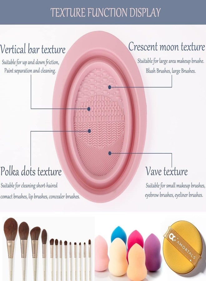 B-LADY Silicone Makeup Brush Cleaning Mat, Cosmetic Brush Cleaner, Brush Cleaning Pad, Foldable Makeup Brush Cleaning Bowl, Suitable for Makeup Brush, Makeup Sponge, Powder Puff - Image 3