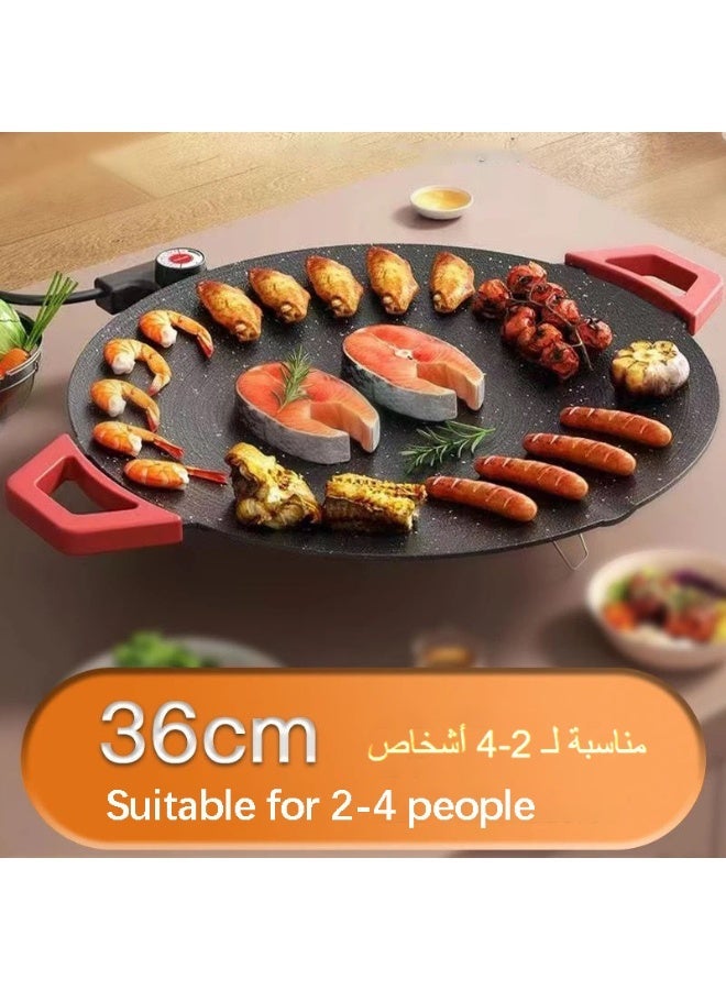 داخلية الشواء الداخلي الكهربائية بدون دخان بدون كهرباء مقلاة صغيرة ومتعددة الوظائف لطهي شرائح اللحم فطيرة الشواء - Image 2