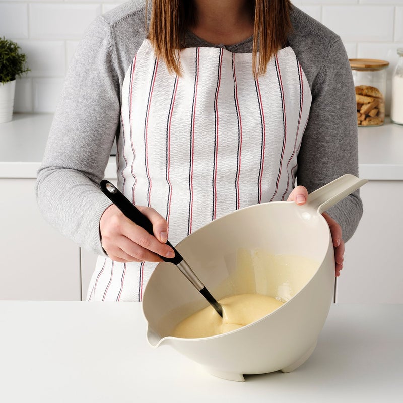 Baitique Ergonomic Mixing Bowl with Spout, Beige Plastic, 3 L - Image 3