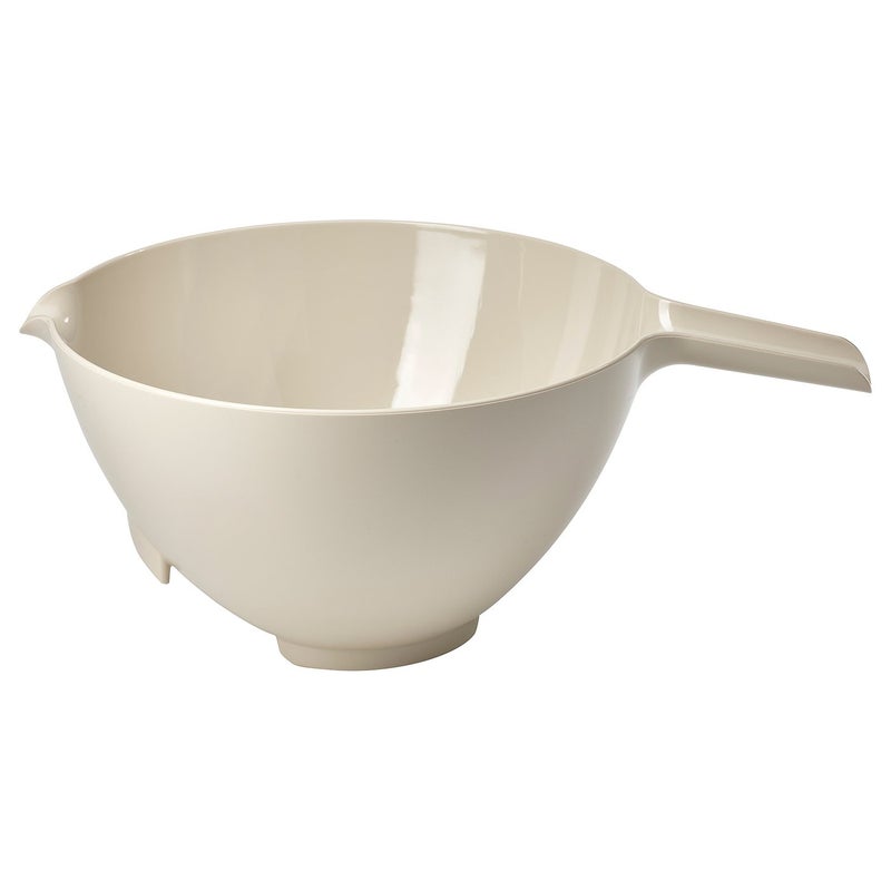 Baitique Ergonomic Mixing Bowl with Spout, Beige Plastic, 3 L - Image 1