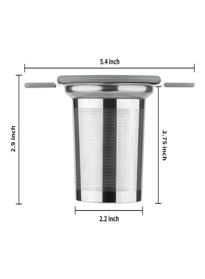 Ohtomber Tea Infuser Strainers, Stainless Steel Loose Leaf Tea Strainer Stepper with Heat Proof Double Handles, Extra Fine Mesh Ball Infusers, Diffuser Holder Filter for Mugs - Image 2
