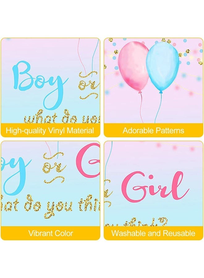 Peachjoy Baby Gender Reveal Party Supplies, Gender Backdrop Background Banner, Pink and Blue Gender Reveal Decorations, Party Supplies Kit for Baby Shower Decorations (100 * 150 cm) - Image 4