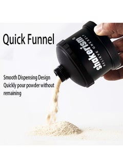 Aikanbo Protein Powder Funnel  Travel Protein Powder Container To Go with Carabiner & Reinforced Caps to Stop Spills - Protein & Pre Workout Powder Supplement Funnel for Bottles & Shakers  - Image 2