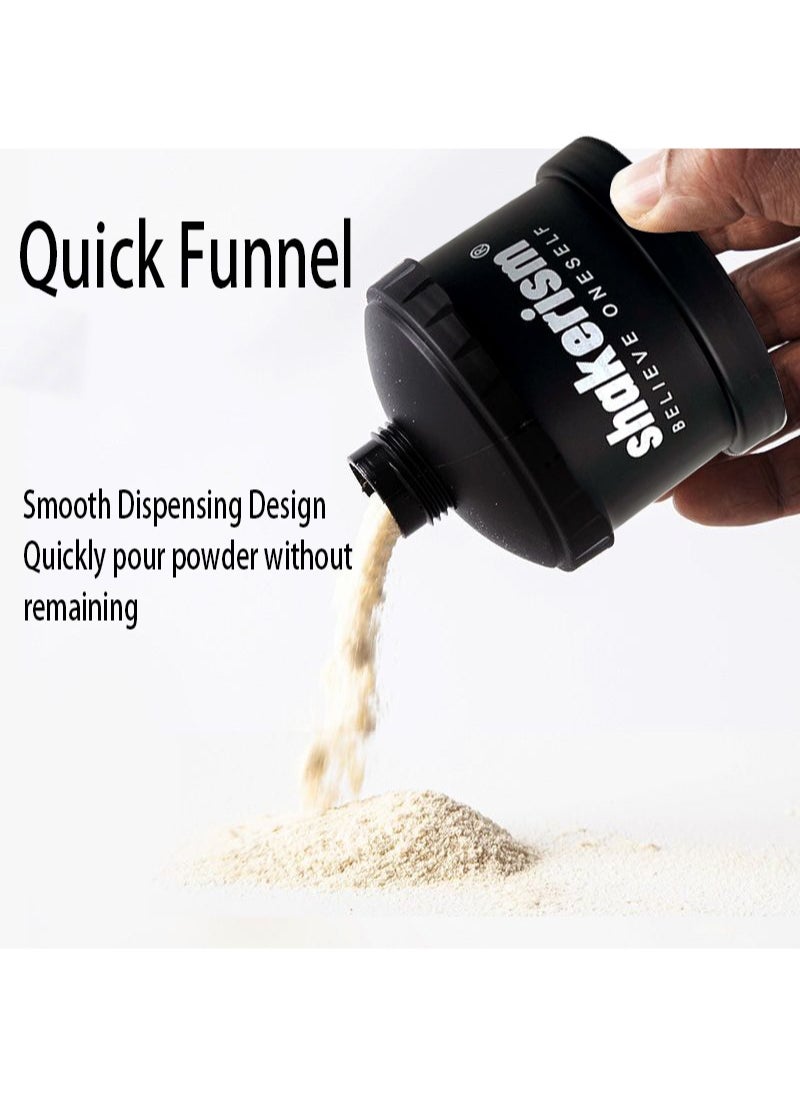Aikanbo Protein Powder Funnel  Travel Protein Powder Container To Go with Carabiner & Reinforced Caps to Stop Spills - Protein & Pre Workout Powder Supplement Funnel for Bottles & Shakers  - Image 2