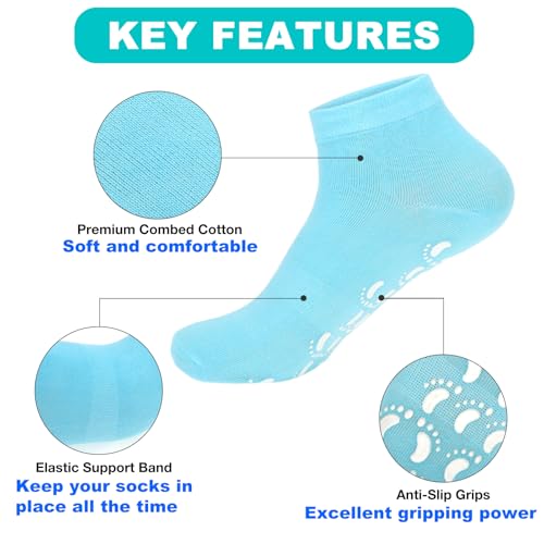 kilofly 5 pairs Non-Skid Soft Cotton Summer Slippers Gripper Socks Value Pack - Image 4