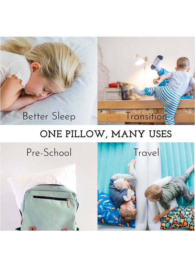 Little Sleepy Head - Little Sleepy Head Toddler Pillow with Pillowcase 13x18 - Kids Pillow for Sleeping - Toddler Pillow - Better Neck Support Ergonomic Pillow and Toddler Pillowcase - Best Pillows for Kids (White) - Image 1