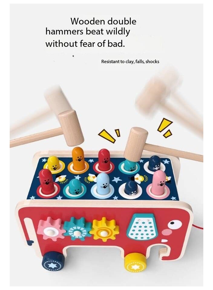 Wooden Hammering and Pounding Toys For Toddlers Educational Wooden Toy for Boys Girls Birthday Gift,Whack a Mole Game for Toddlers,Xylophone Gopher, Mouse and Hamster, Gift for 3+ Years - Image 2