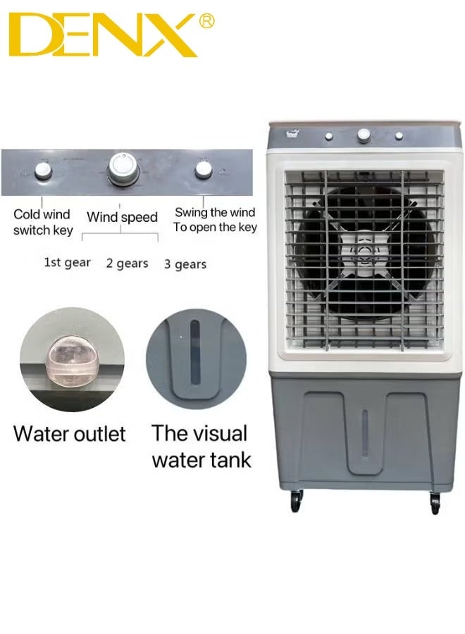 Denx Portable Desert Air Cooler with 3 Speeds 40L 220V 120W Large Cooling Area High Efficiency Performance White - Image 2