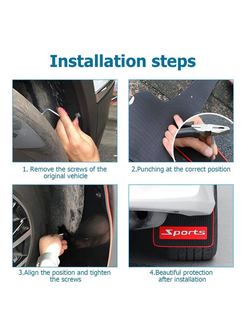 Excefore Car Mud Flaps Fender Splash Guards(2 Pack), PVC Mudguard Fender Flares with Hardware Front and Rear, Universal Sports Mud Flaps - Image 5