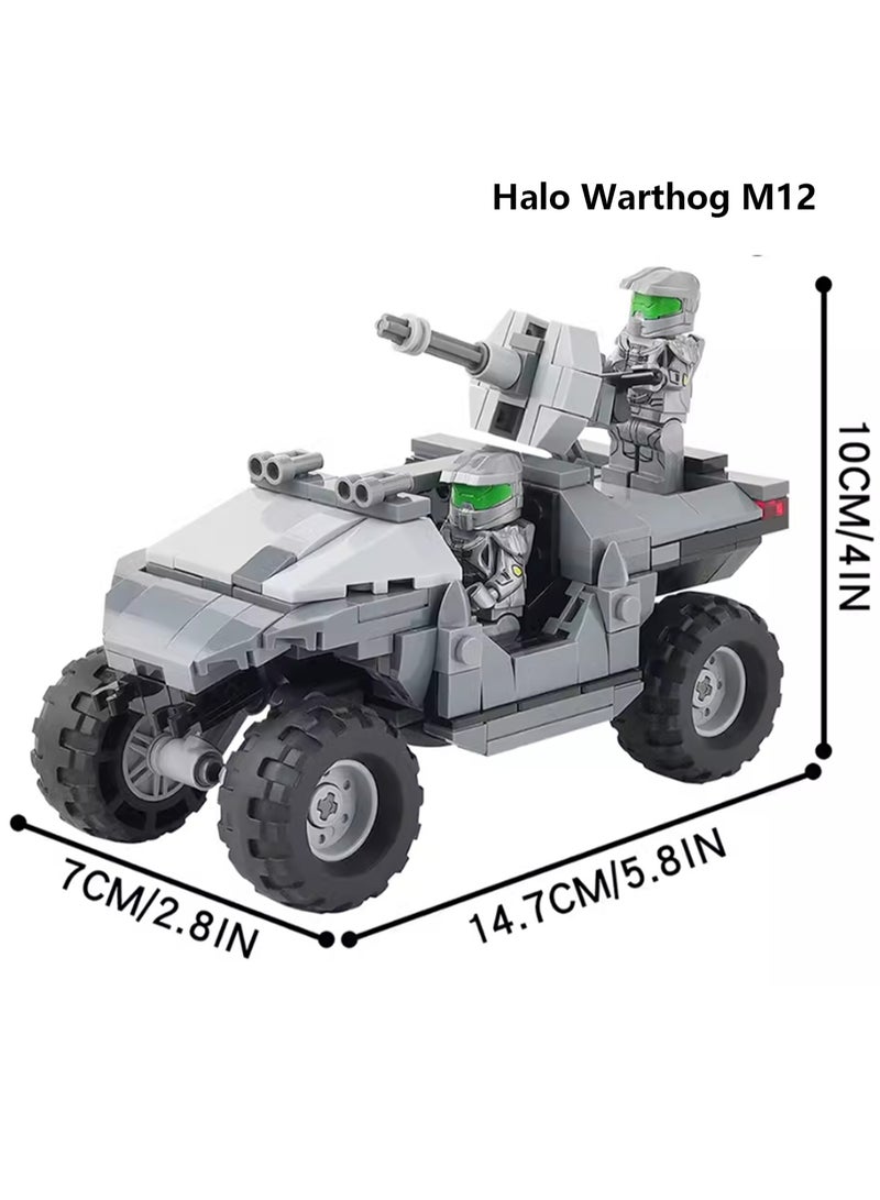 Creative Film, Television, Game And Animation Series Small Particle Assembly Building Blocks Assembly Model Ornaments (Halo Warthog Combat Vehicle + Combat Man) - Image 2