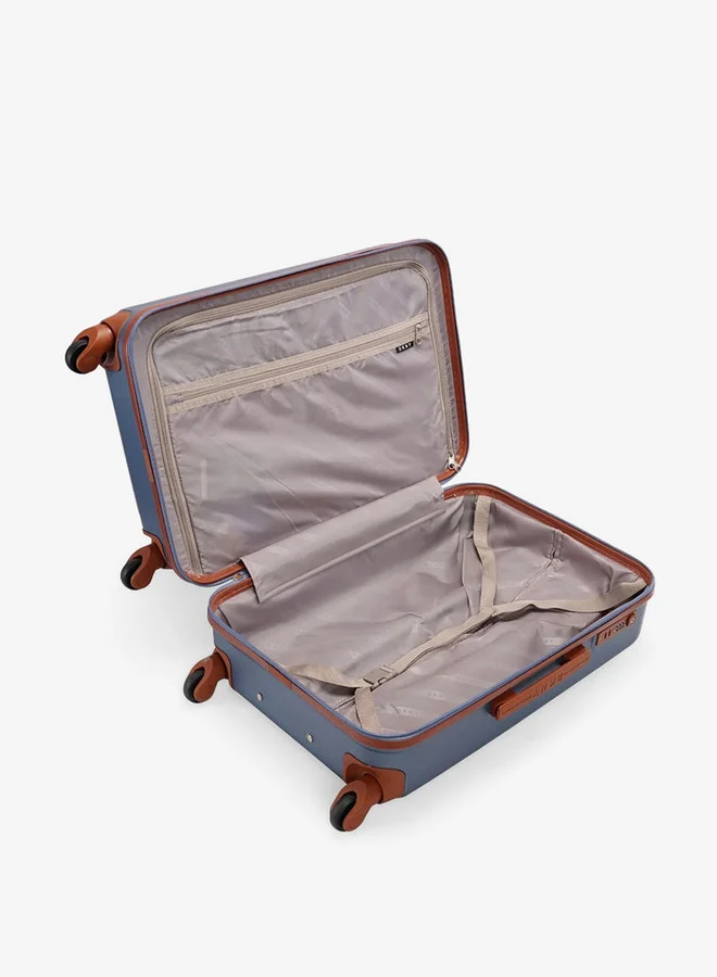دكني Men's Logo Detail Hardcase Trolley Bag with Retractable Handle 28-L - Check-In