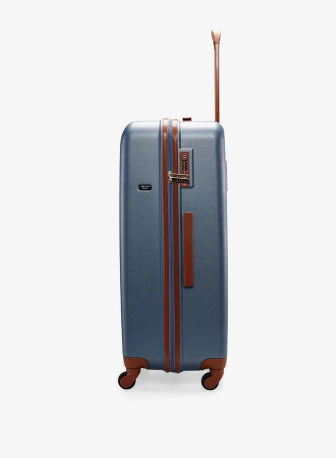 دكني Men's Logo Detail Hardcase Trolley Bag with Retractable Handle 28-L - Check-In