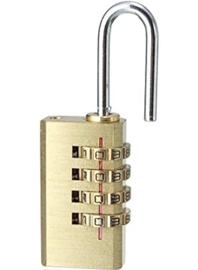 Brass Padlock Length 34Mm Width 22Mm 4 Digits Lock Material Pure Brass - Image 1