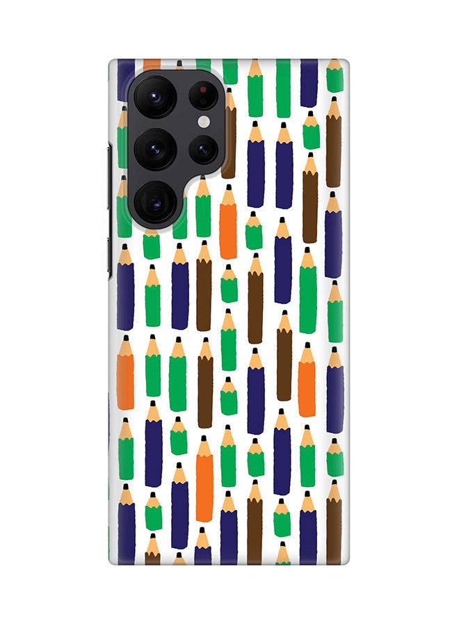 Stylizedd Case for Samsung Galaxy S22 Ultra 5G Snap Case Slim Snap Classic Series Shield Matte Finish Print - Pencil Race - Image 1