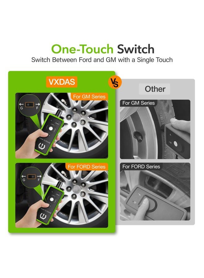 VXDAS 2IN1 TPMS Relearn Tool Super GL50448 for GM and Ford with Model Switch Button,Tire Pressure Sensor Monitor Rest Activation for Buick/Cadillac/Chevrolet/GMC/Lincoln/Mazda 2024 Edition(Green) - Image 5