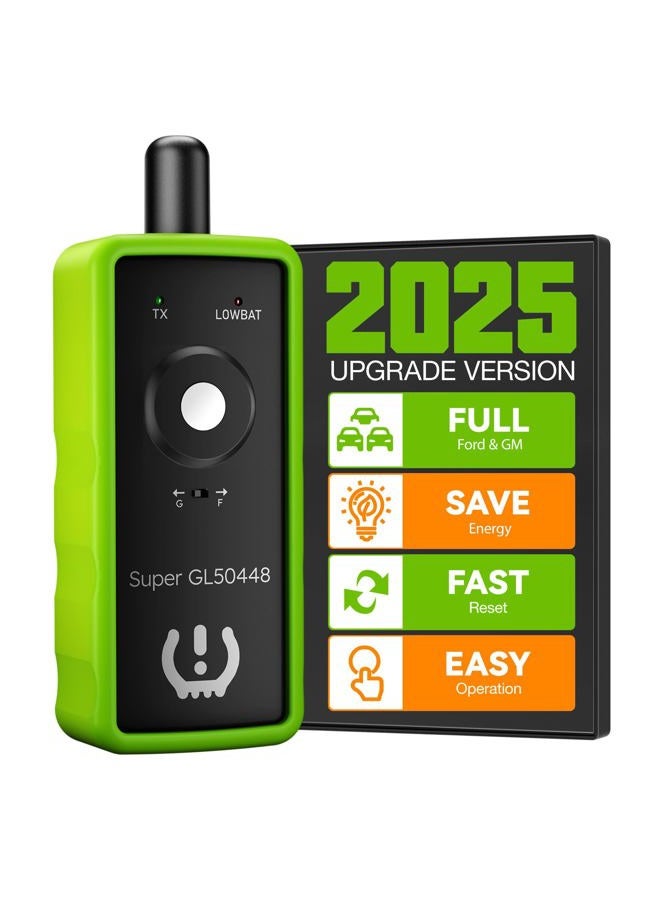 VXDAS 2IN1 TPMS Relearn Tool Super GL50448 for GM and Ford with Model Switch Button,Tire Pressure Sensor Monitor Rest Activation for Buick/Cadillac/Chevrolet/GMC/Lincoln/Mazda 2024 Edition(Green) - Image 1