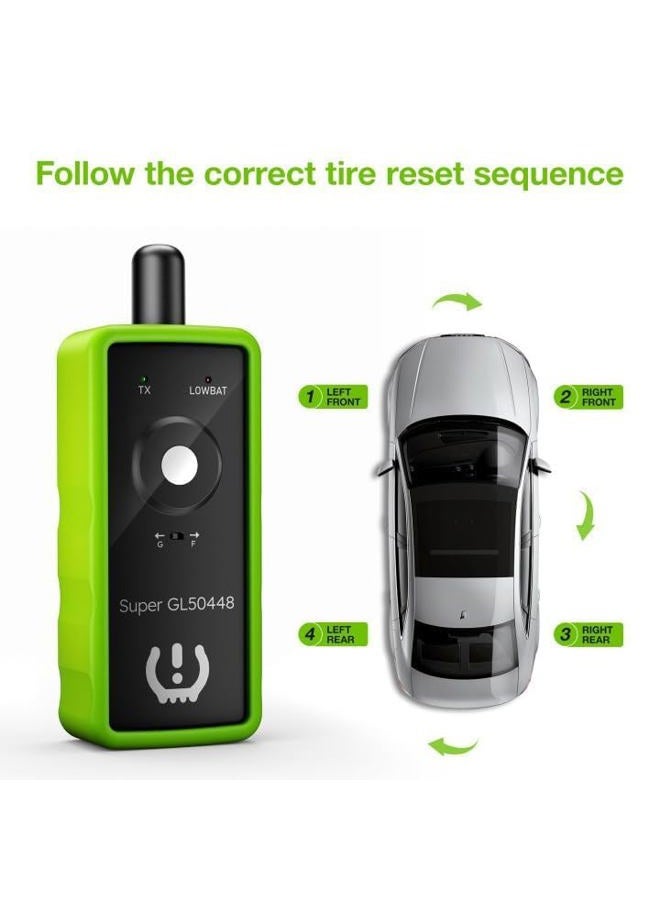 VXDAS 2IN1 TPMS Relearn Tool Super GL50448 for GM and Ford with Model Switch Button,Tire Pressure Sensor Monitor Rest Activation for Buick/Cadillac/Chevrolet/GMC/Lincoln/Mazda 2024 Edition(Green) - Image 4