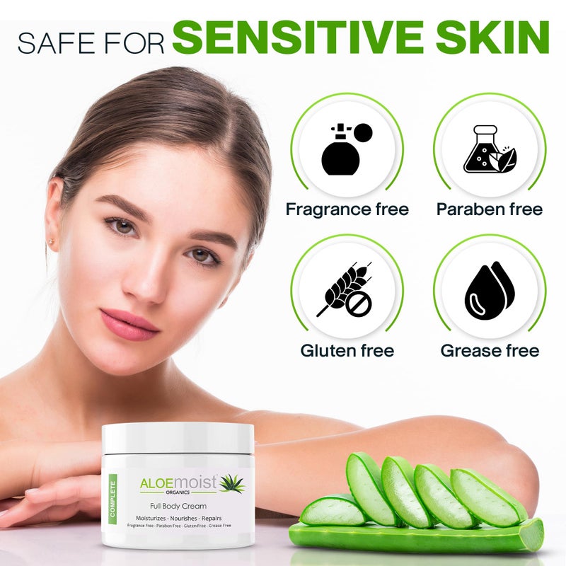 AloeMoist Organic Aloe Vera Lotion - Face & Body Moisturizing Cream with Natural Aloe Vera, Vitamin E Oil, Vitamin C, Retinol Cream, Shea Butter â€“ Anti Aging Face Moisturizer for Women, Dry Skin (8 oz) - Image 5