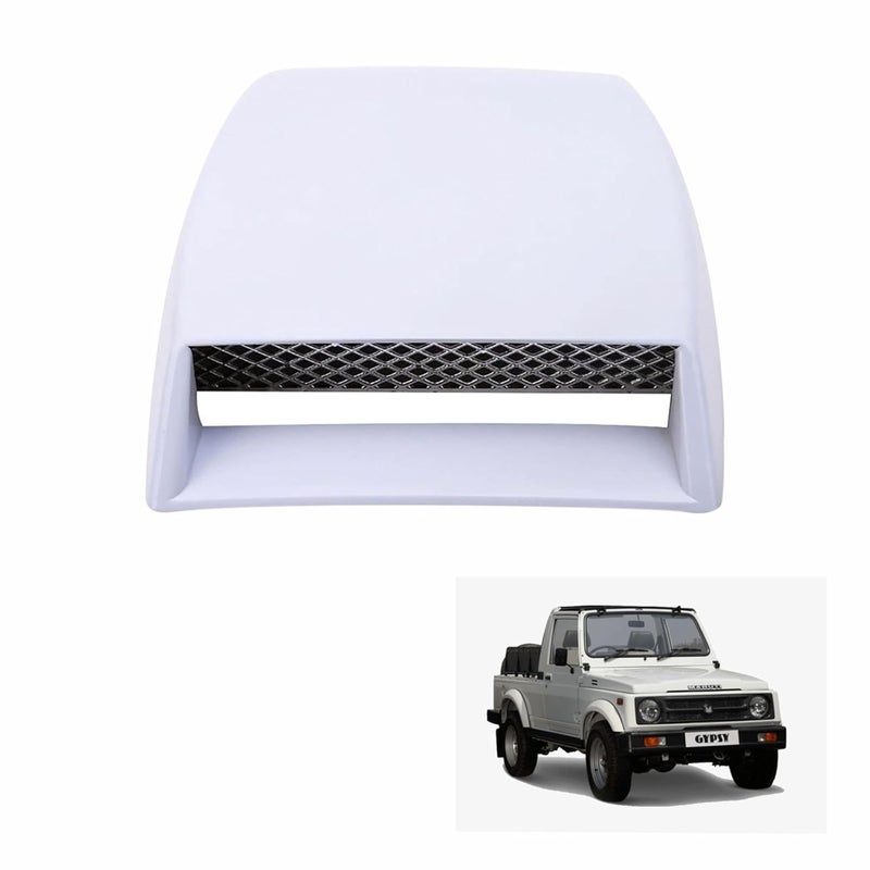 Asryd Decorative Car Air Flow Vent Cover Hood ABS Exterior Accessories For Maruti Suzuki Gypsy (White) - Image 1