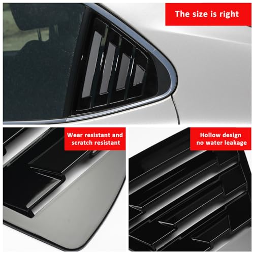 DLOVEG Rear Side Window Louvers Compatible for 2018 2019 2020 2021 2020 2023 2024 Toyota Camry Accessories Air Vent Scoop Cover Louver (Bright Black) - Image 2