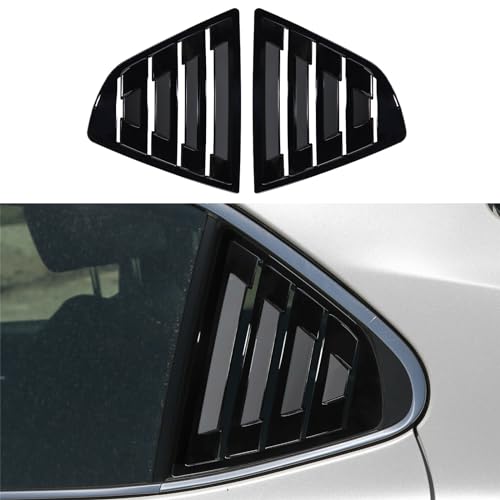 DLOVEG Rear Side Window Louvers Compatible for 2018 2019 2020 2021 2020 2023 2024 Toyota Camry Accessories Air Vent Scoop Cover Louver (Bright Black) - Image 1
