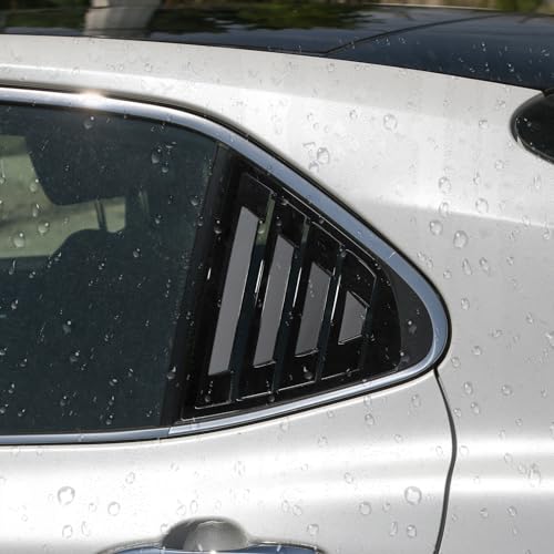 DLOVEG Rear Side Window Louvers Compatible for 2018 2019 2020 2021 2020 2023 2024 Toyota Camry Accessories Air Vent Scoop Cover Louver (Bright Black) - Image 3