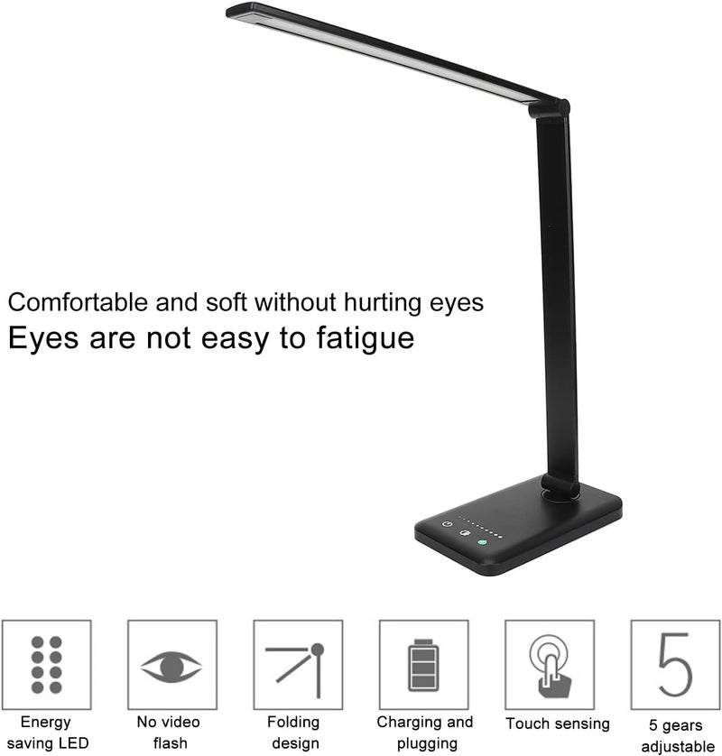 klarako LED Desk Lamp,Multifunctional Eye Caring Light Portable USB Charging Table Lamp for Home Office Beauty Salon - Image 3