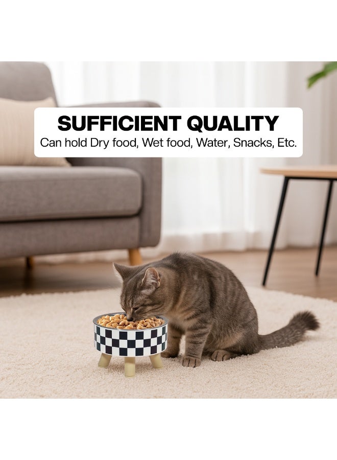 أن ان سي بيتس وعاء طعام مرتفع للقطط بتصميم قابل للفصل، مصنوع من مادة البولي بروبيلين المتينة، وقاعدة غير قابلة للانزلاق، وعاء طعام للحيوانات الأليفة من الفولاذ المقاوم للصدأ للقطط والكلاب الصغيرة، 14 سم (أسود/أبيض) - Image 5