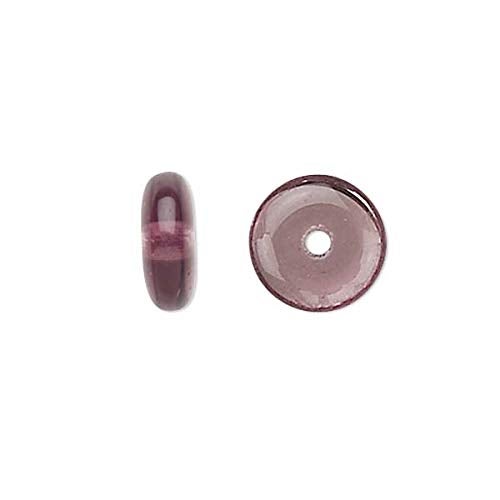 Bedazzlinbeads 50 Flat Round 6mm Czech Glass Rondelle Spacer Disc Beads for Jewelry (Amethyst Purple) - Image 4