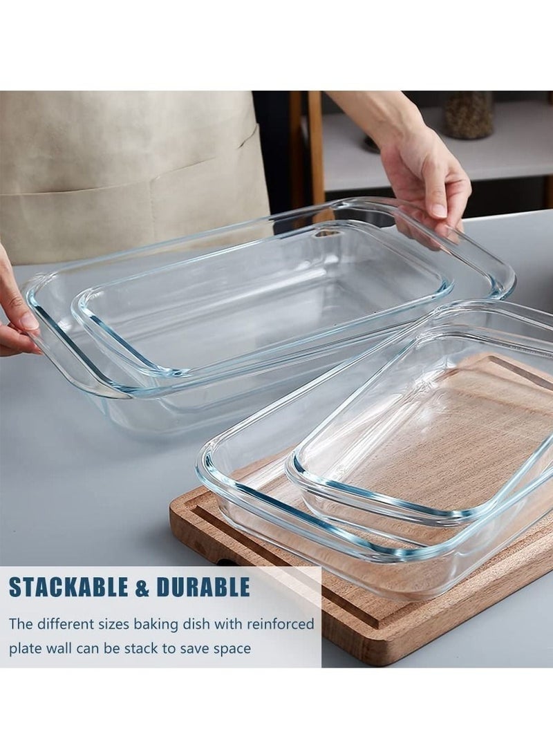 Arabest Glass Baking Dish set of 4 Size 0.8L, 1.6L, 2.0L and 2.6L (Small, Medium, Large and Extra Large sizes) for Cooking- Baking and Roasting- Casserole Dish- Borosilicate Glass- Dishwasher Safed loaf tray, - Image 5