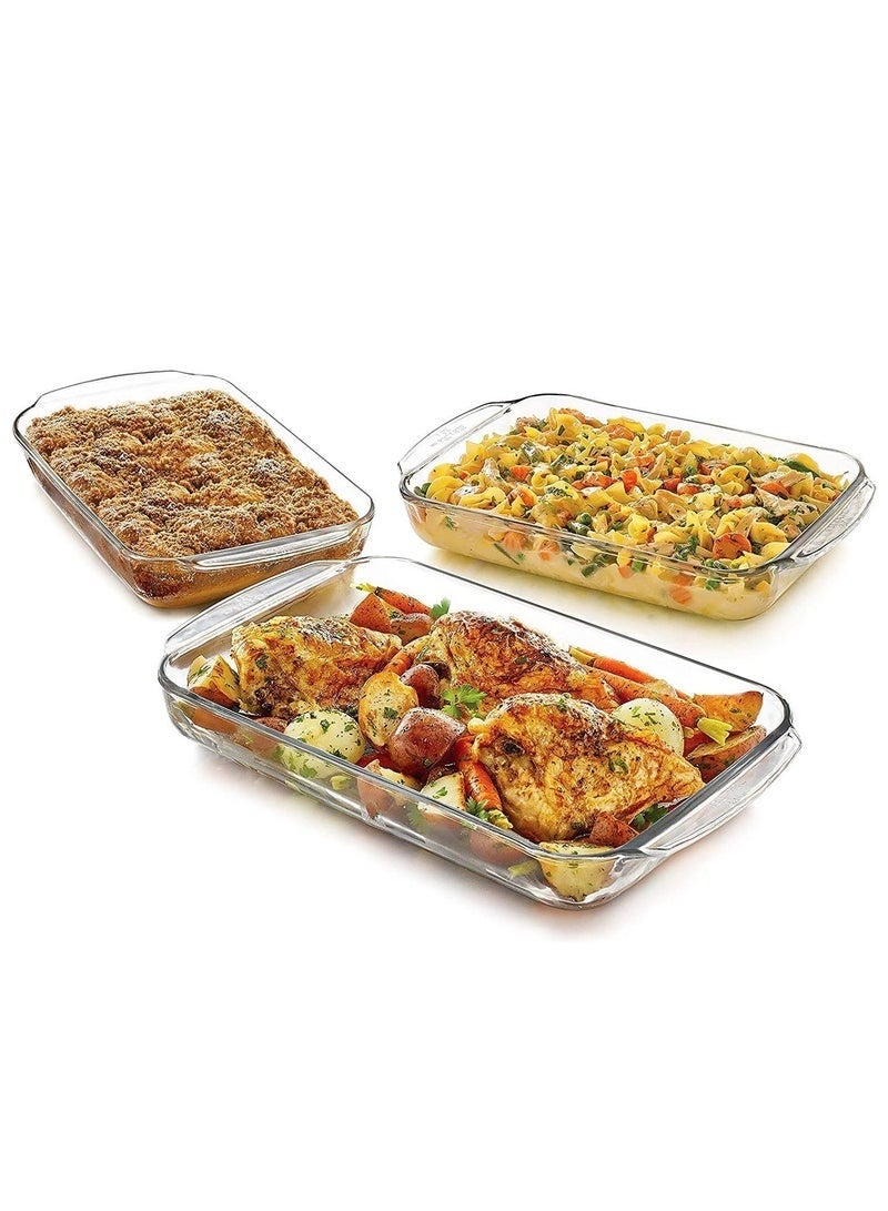 Arabest Glass Baking Dish set of 4 Size 0.8L, 1.6L, 2.0L and 2.6L (Small, Medium, Large and Extra Large sizes) for Cooking- Baking and Roasting- Casserole Dish- Borosilicate Glass- Dishwasher Safed loaf tray, - Image 1
