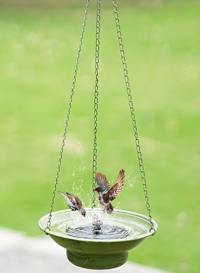 HOUYANG 30" H*12.4" W Solar Fountain Hanging Bird Bath, Metal Bird Bath Bubbler, Outdoor Bird Bath Bowl, for Outdoors Garden Patio Decor. - Image 3