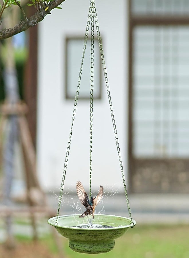 HOUYANG 30" H*12.4" W Solar Fountain Hanging Bird Bath, Metal Bird Bath Bubbler, Outdoor Bird Bath Bowl, for Outdoors Garden Patio Decor. - Image 4