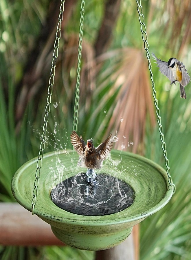 HOUYANG 30" H*12.4" W Solar Fountain Hanging Bird Bath, Metal Bird Bath Bubbler, Outdoor Bird Bath Bowl, for Outdoors Garden Patio Decor. - Image 5