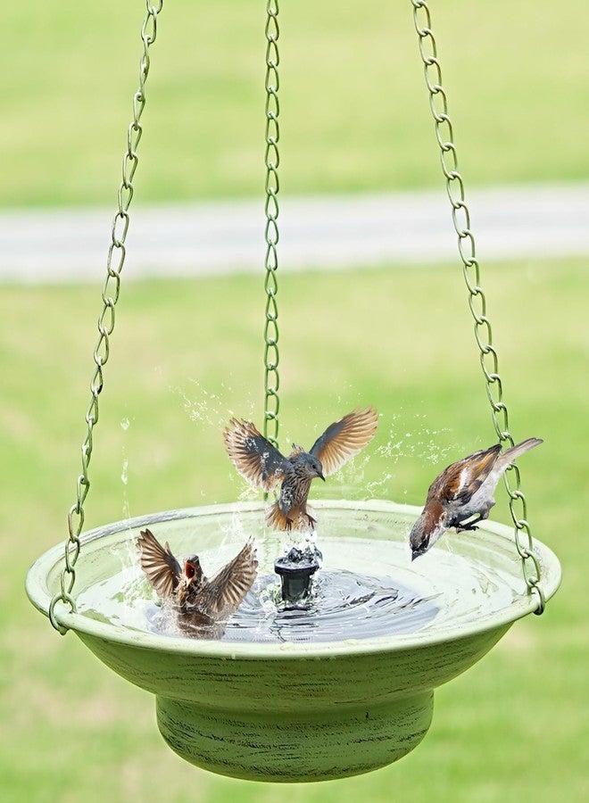 HOUYANG 30" H*12.4" W Solar Fountain Hanging Bird Bath, Metal Bird Bath Bubbler, Outdoor Bird Bath Bowl, for Outdoors Garden Patio Decor. - Image 1