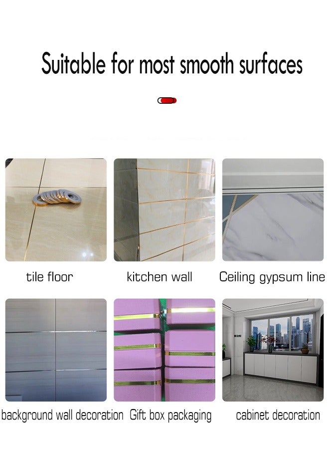 Wall Trim Molding, Self-Adhesive Wall Trim, Waterproof And Moisture-Proof Sealing Strip,Peel And Stick Metal Trim,Suitable For Diy Wall Decoration Strips On Mirror Frames, Cabinets, Tiles, Etc. In Homes, Restaurants And Other Places.  - Image 4