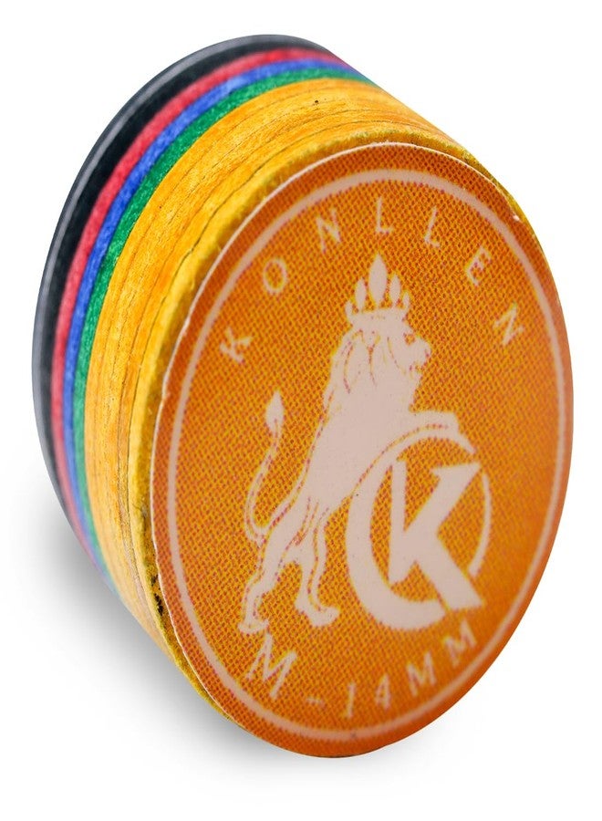 KONLLEN Pool Cue Tips 9 Layers Rainbow Billiards Tip (Hardness SX/SS/S/M/MH/H) (Size 11mm/14mm) Pool Cue Tip with Clear Billiards Cue Accessories - Image 1
