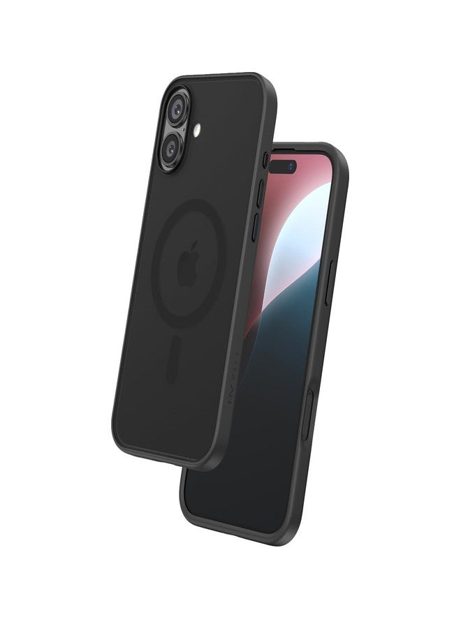 FLOLAB Surtect Tri-Fusion Magnetic for iPhone 16 Case Protective Slim Design Magsafe Compatible Military Grade - Full Black Matte Translucent - Image 1