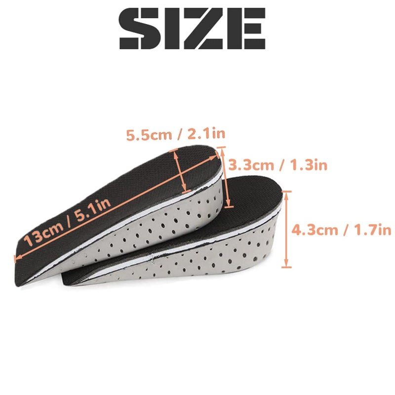 erioctry One Pair Breathable Memory Foam Height Increase Insole Invisible Increased Heel Lifting Inserts Shoe Lifts Shoe Pads Elevator Insoles for Men Women (3.3cm Height) - Image 4