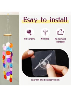 Oasisgalore 10PCS Ceiling Hooks, Self Adhesive Stainless Steel Eye Hooks, No Hole Hanger, Waterproof Seamless Wall Hooks for Hanging Plant Lights  - Image 5