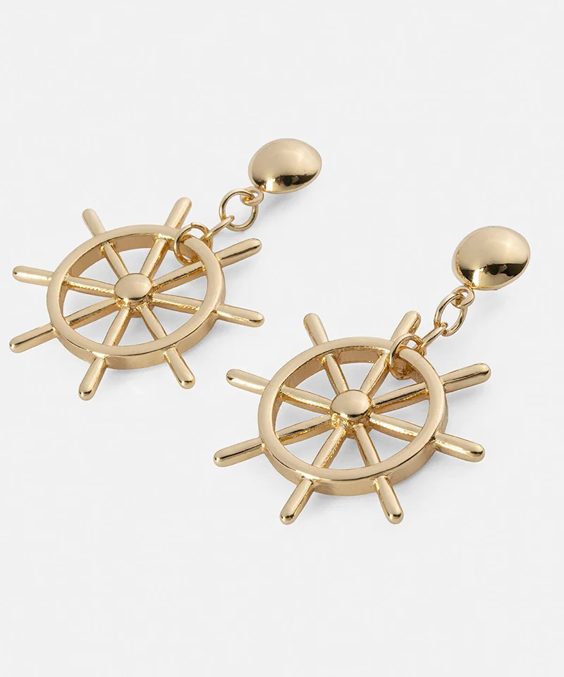 ابيكول Ship Wheel Earrings